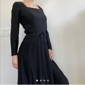 50s black tassled dress